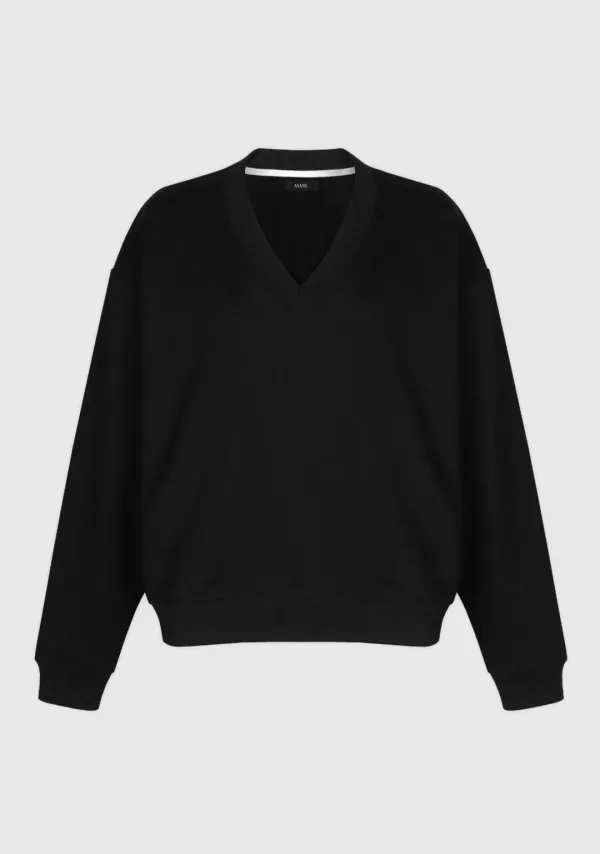 Comfort V-Neck Sweatshirt Black