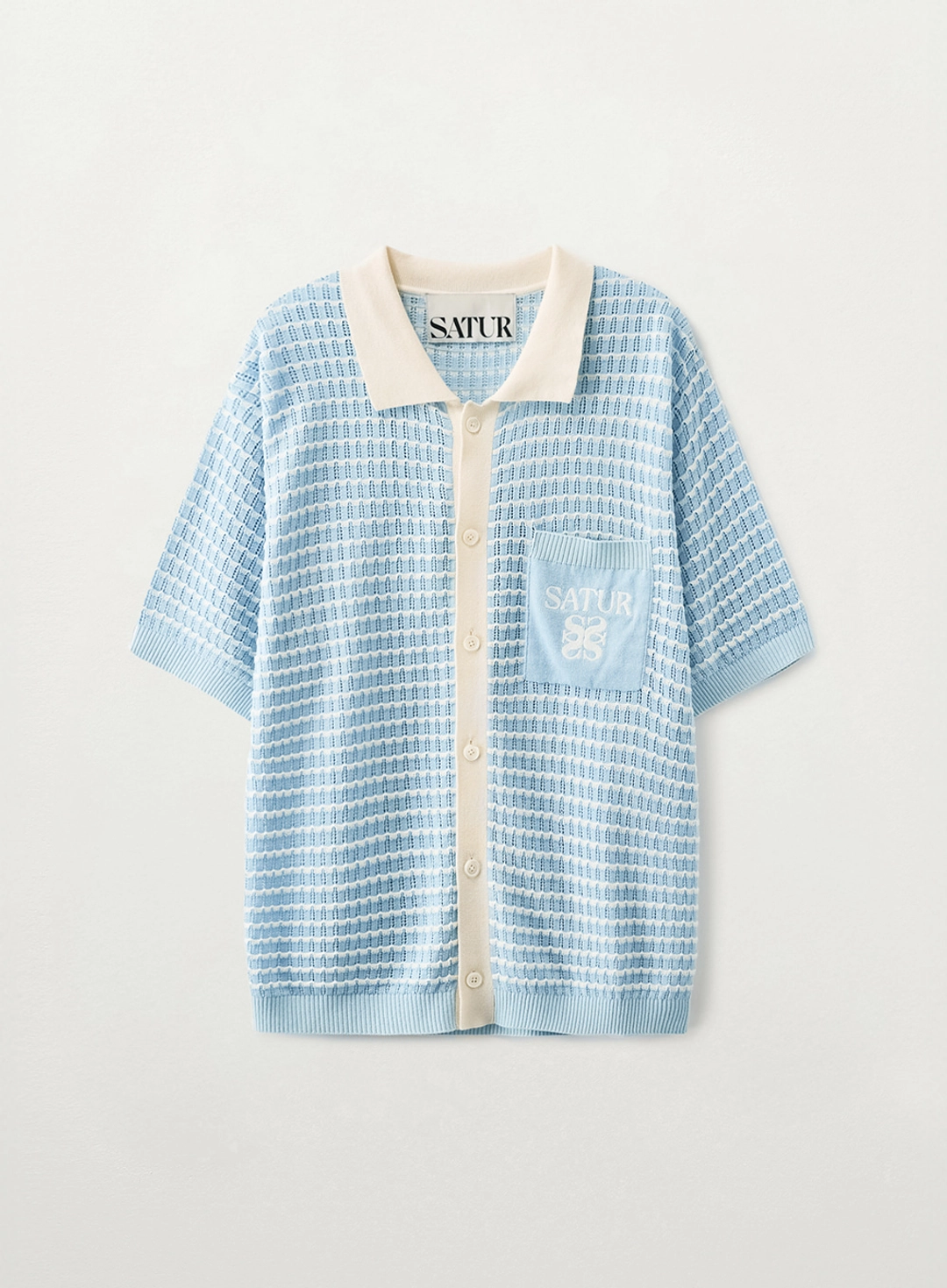 세터 Skashi Collar Half Knit Cardigan - Sky Blue 상품 이미지 1