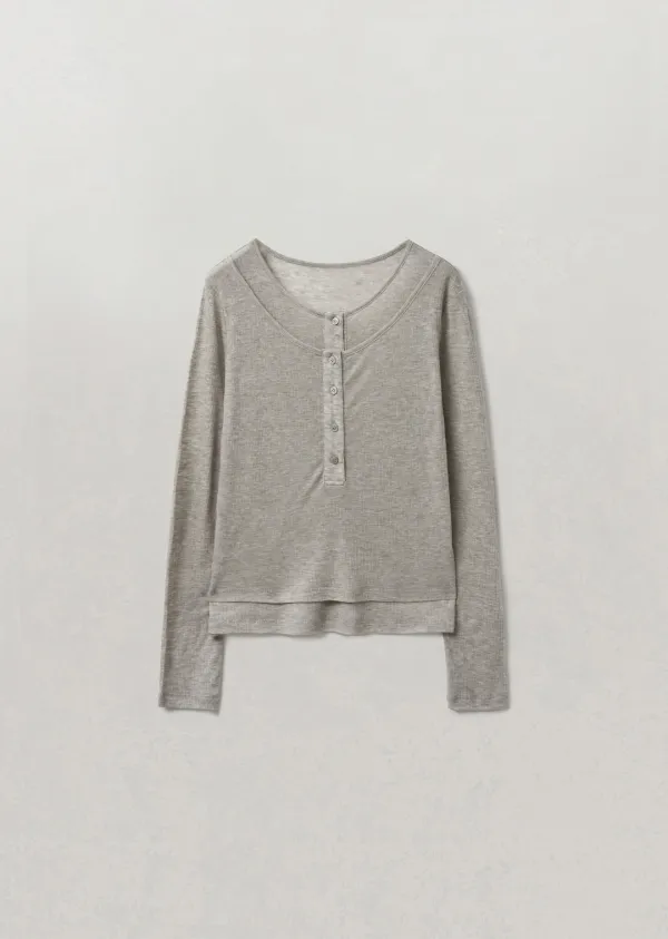 HENLY-NECK DOUBLE T-SHIRT (greige)