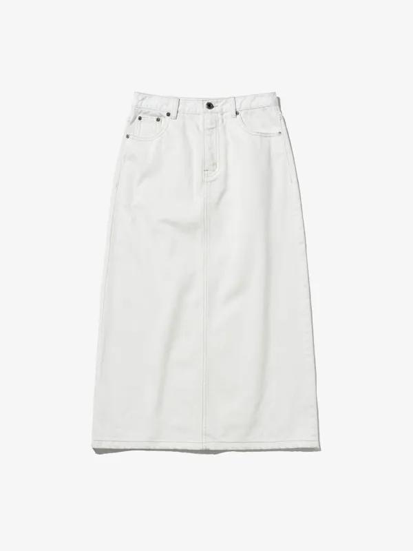 데님 롱 스커트_WHITE