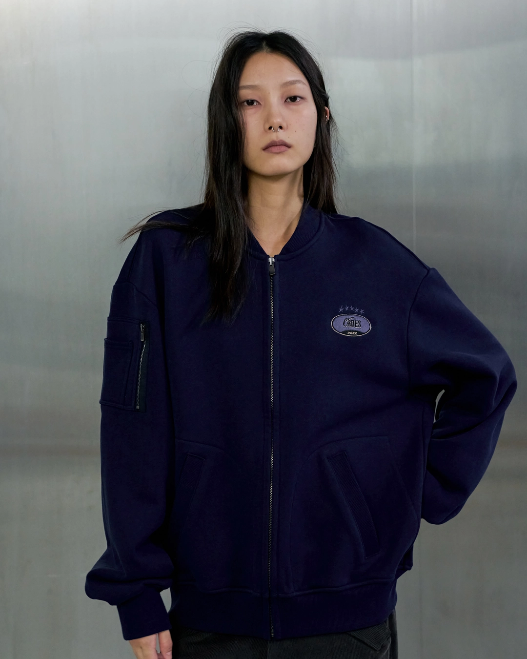 오데스 [9/18 예약 출고] SWEAT ZIP UP JACKET - NAVY 상품 이미지 1