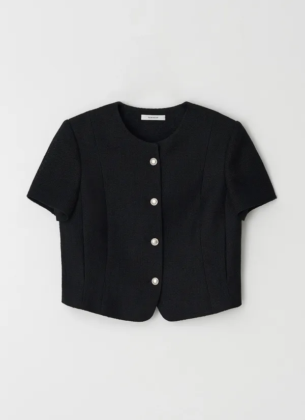 [5차 리오더] Linen modern tweed jacket_bk (7/21 이내 출고)