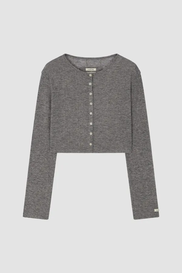 [8/3 PRE-ORDER] SOFT MINI CARDIGAN_MELANGE GREY