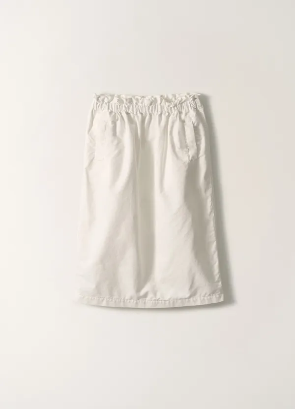 2ND/ Shirring band cotton skirt (White)