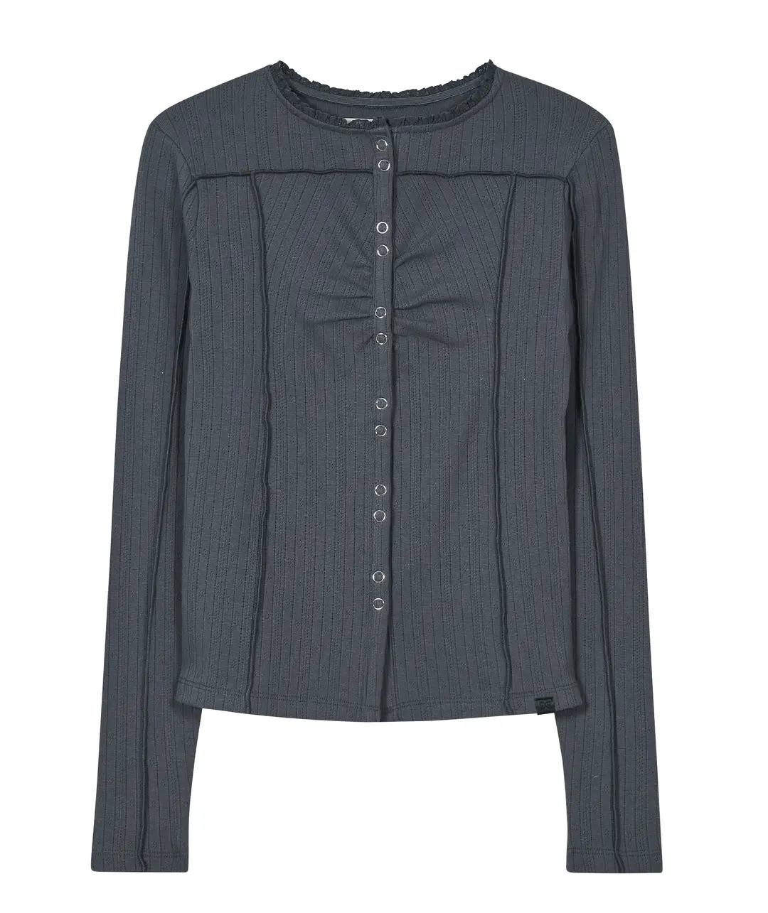 타입서비스 Ribbed Lace Cardigan [Charcoal] 상품 이미지 3