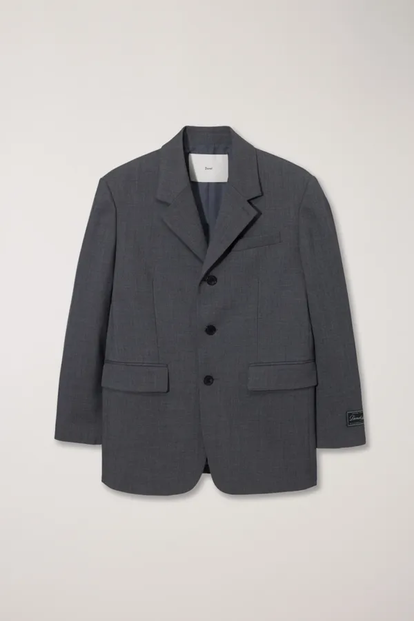 UNISEX 3 BUTTON WOOL BLAZER CHARCOAL GREY_UDJA6A103CG
