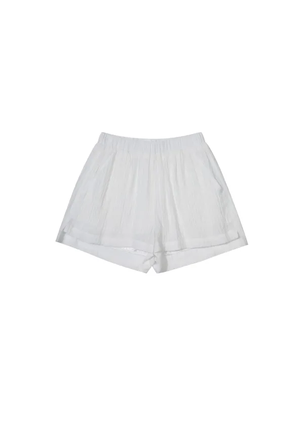 SOFT VEIL STRIPE SHORTS, IVORY