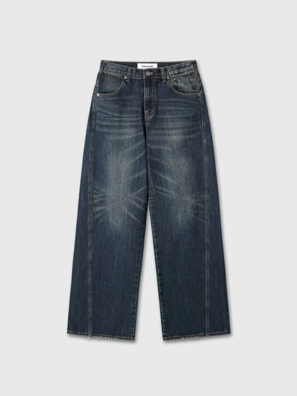 (W) OVERSIZED WIDE-LEG DENIM JEANS_ WASHED MID BLUE