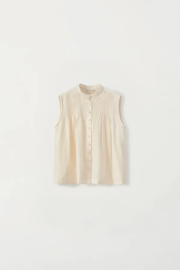 Mona sleeveless blouse (Light vanilla)
