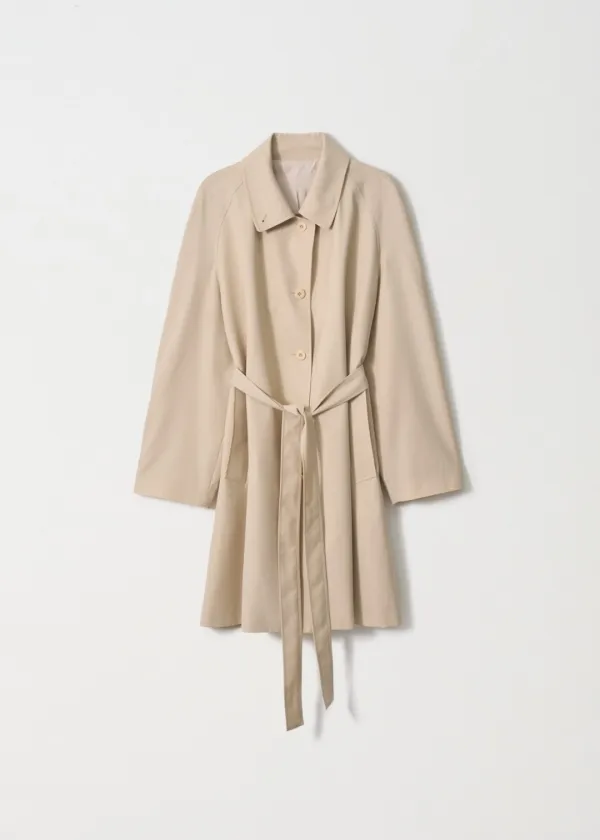 [3rd] Fluid Half Trench Coat_Ecru