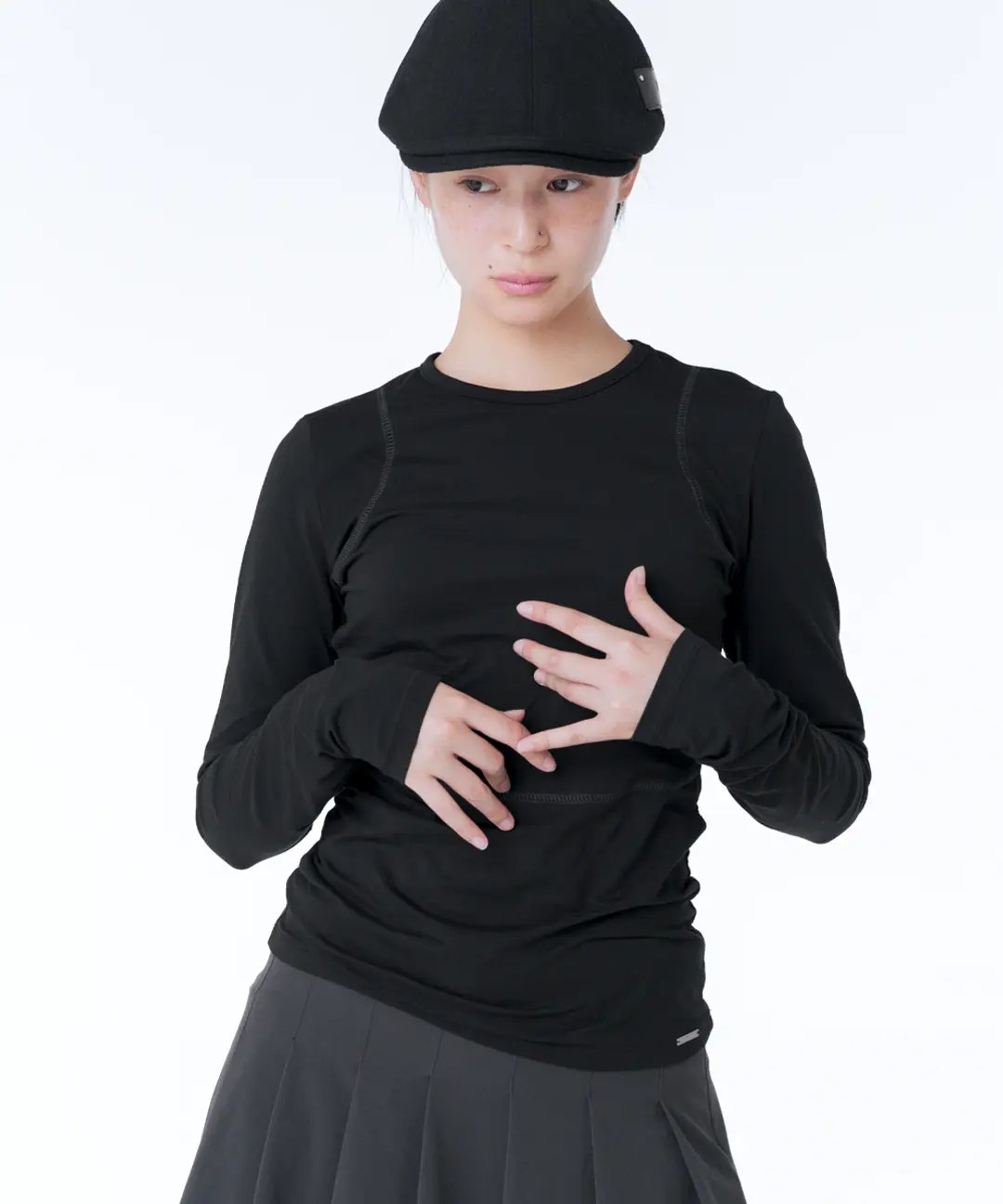 미세키서울 Sheer long sleeves BLACK 상품 이미지 2