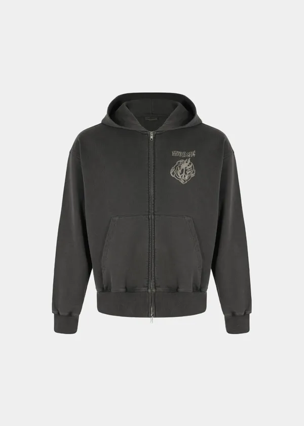 NOICE X VERDY DYED ZIP HOODIE - CHARCOAL