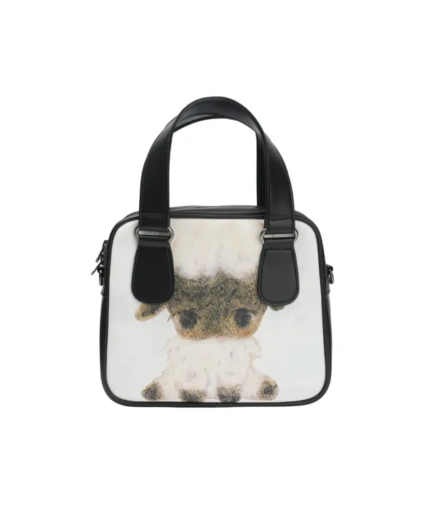 VINTAGE SHEEP GRAPHIC TOTE BAG BLACK