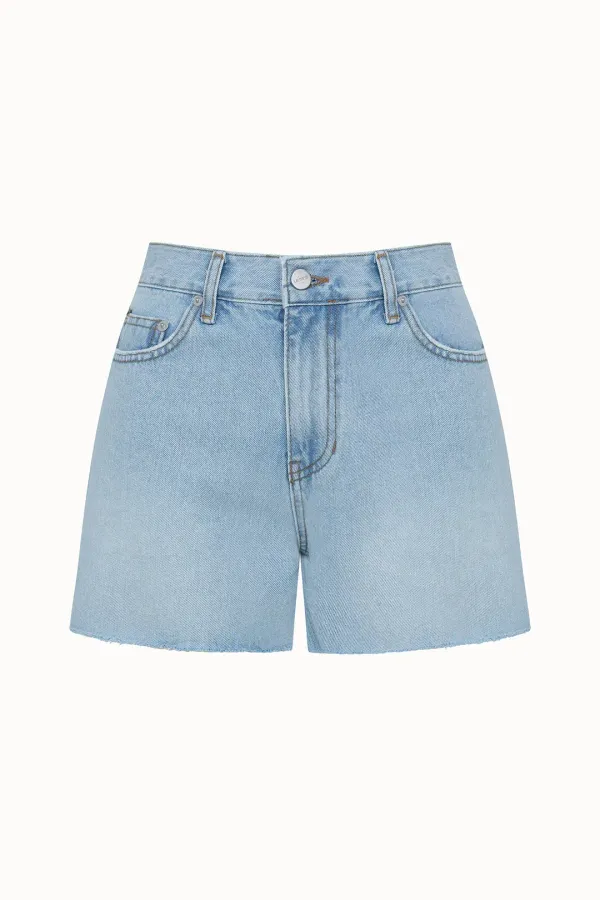 Cutting Short Denim[LMBDSUDN4116]-Light Blue