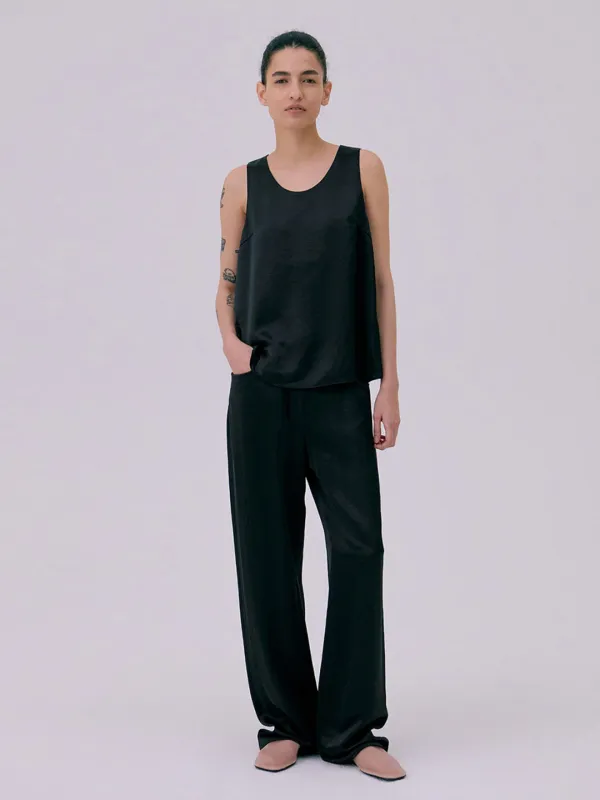 Back Yoke Straight Pants_Black