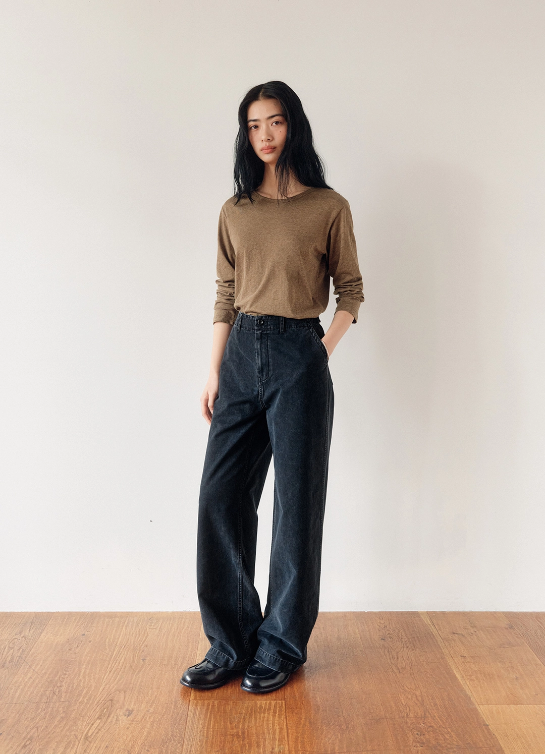 카이르 Superfine Merino Wool tee (Beige) 상품 이미지 1