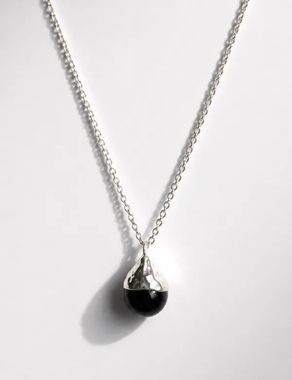 [08/03 예약배송] Onyx Bell Drop  Necklace