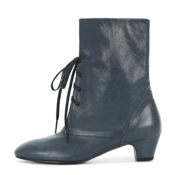 Race-up Ankle Boots - BLUE