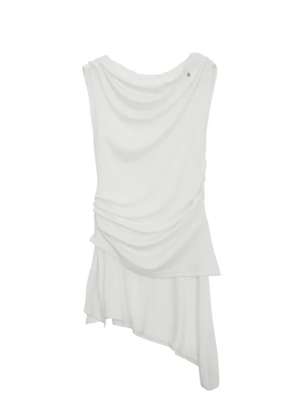Ruched Soft Jersey One-piece [ White ]