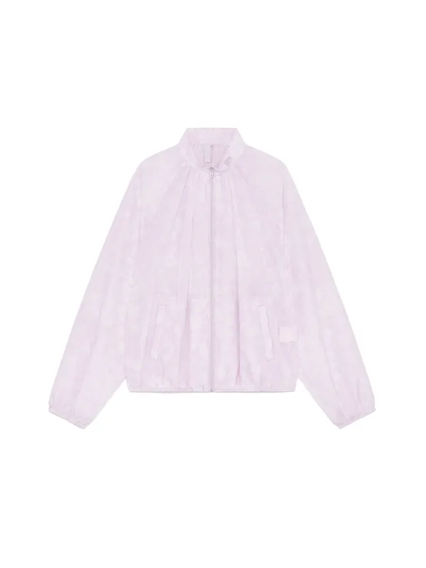 Flower Sheer Windbreaker Print Pink