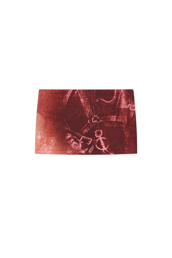 COWGIRL PRINTED SKIRT (RED)