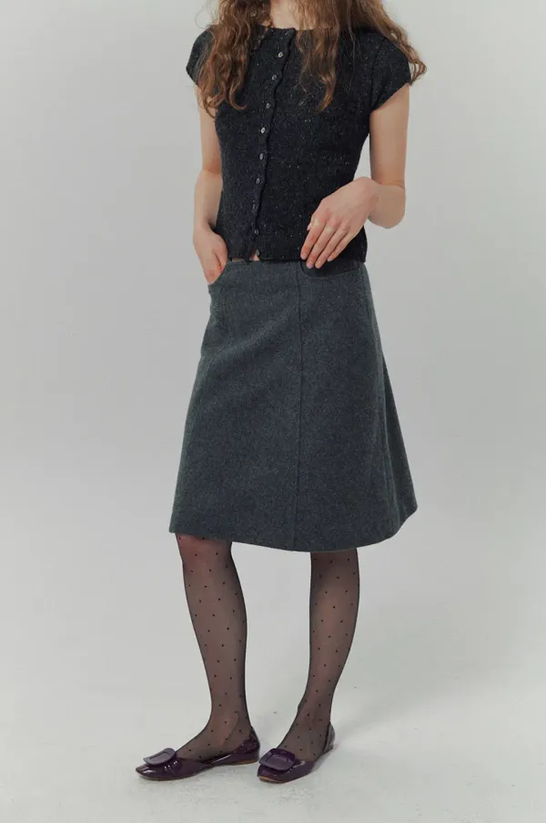 Agnes Wool Skirt in Grey