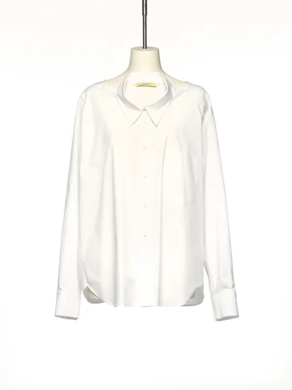 SS25 WHITE MOVABLE COLLAR SHIRT