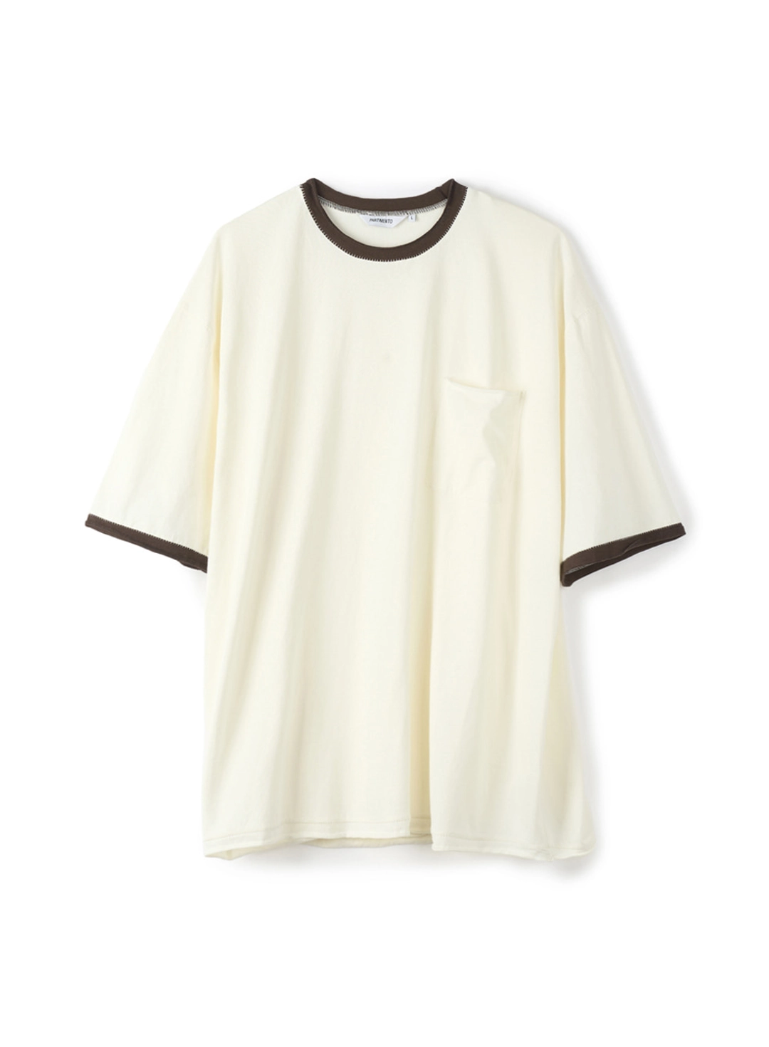 파르티멘토 Ringer Raw Edge Pocket Tee_Ivory 상품 이미지 1