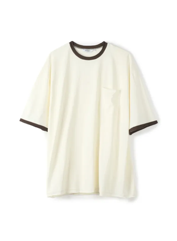Ringer Raw Edge Pocket Tee_Ivory