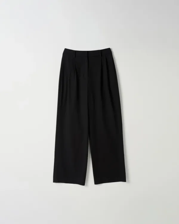 Two Tuck Wide Pants [BLACK]