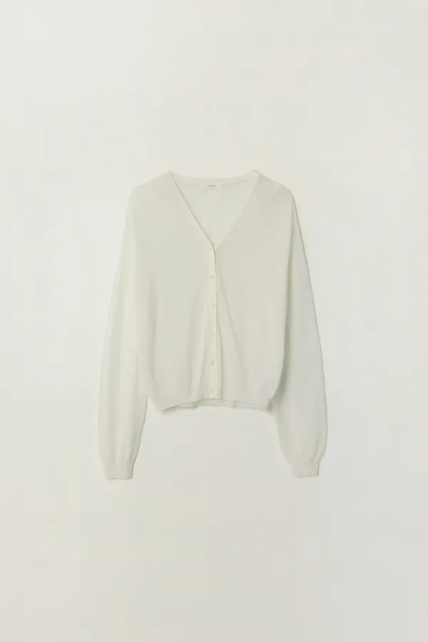 ALEAH WHOLEGARMENT LINEN CARDIGAN_WHITE