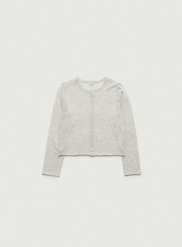Hyled Linen Button Cardigan_Light Grey