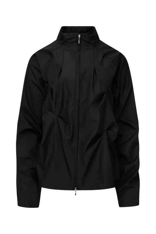 PINTUCK WIND BREAKER (UNISEX) BLACK