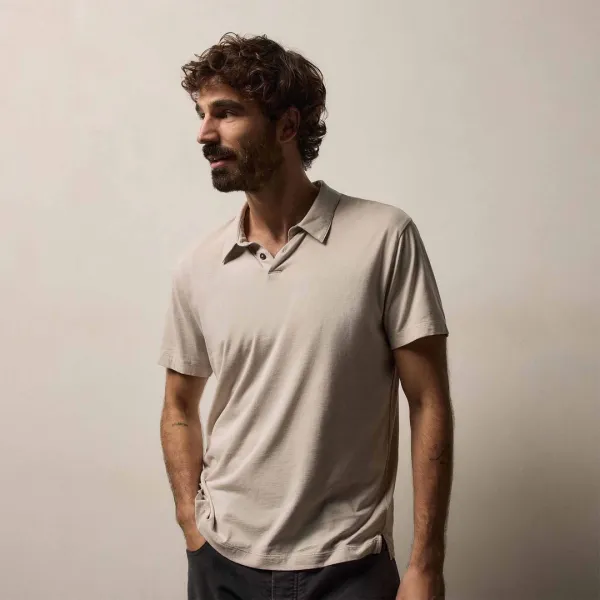 Brushed Lotus Polo - Salt