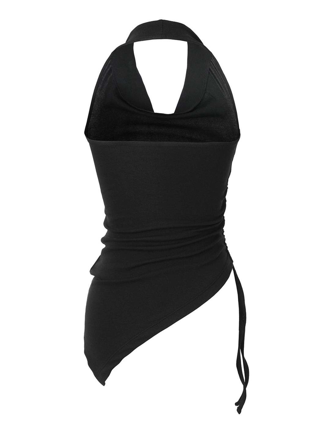 이네기 [2nd Reorder] Asymmetric Shirring Halter Top (black) 상품 이미지 3