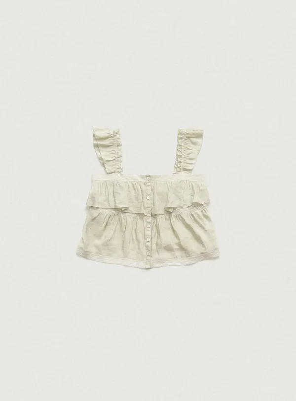 Pint Ruffle Sleeveless Blouse_Mint