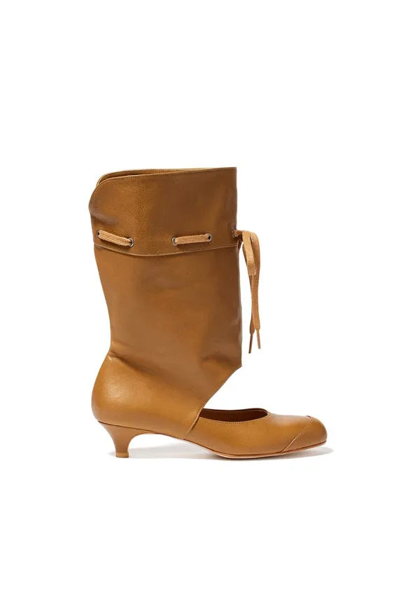 SLOUCHY CUT-OUT HEELS, BEIGE
