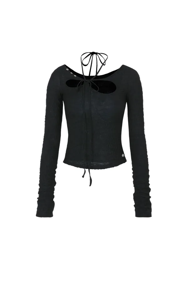 WRINKLED ORCHID TOP black