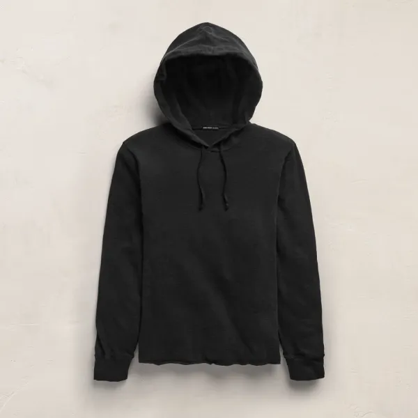 Cotton Slub Hoodie - Black