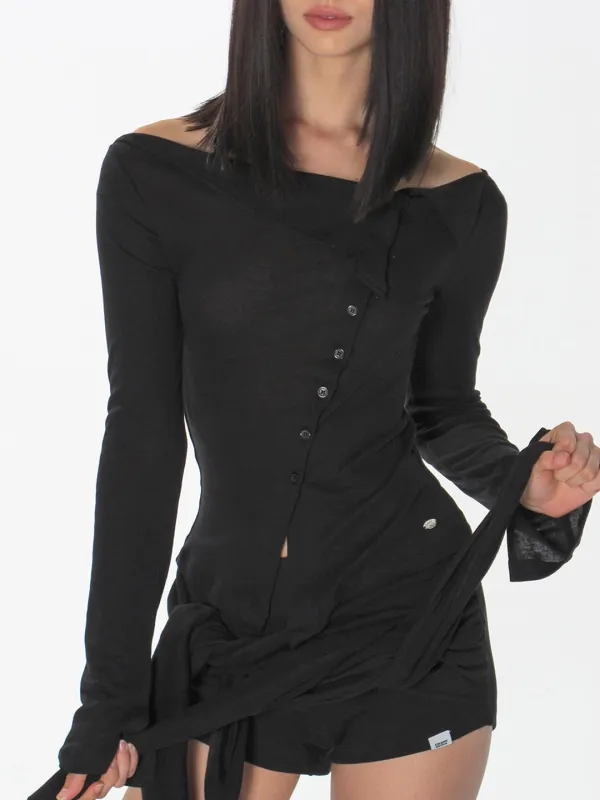 DOUBLE TIED MICRO SHORTS_BLACK