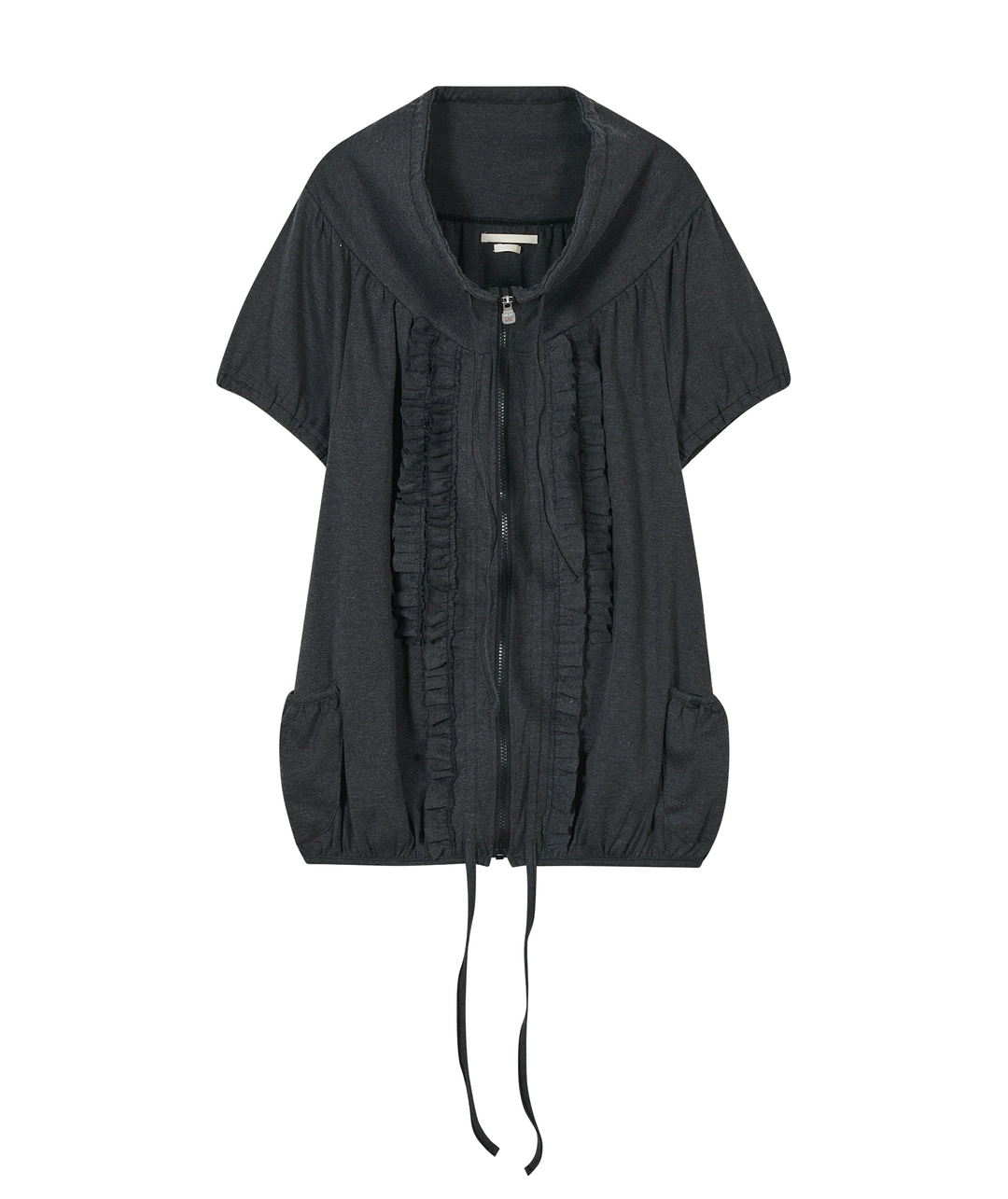 타입서비스 Ruffled Zip Pocket Top [Charcoal] 상품 이미지 1