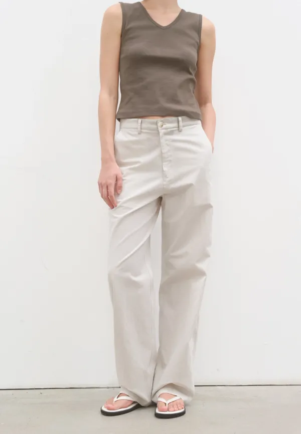 Paper linen chino pants (fog white)