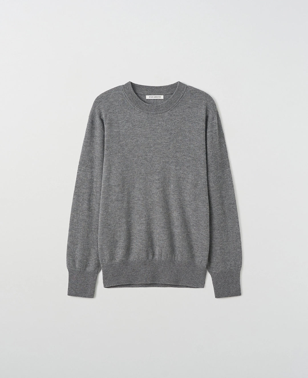 스텝어라운드 Superfine Merino Wholegarment Crewneck Knit_MELANGE GREY 상품 이미지 2