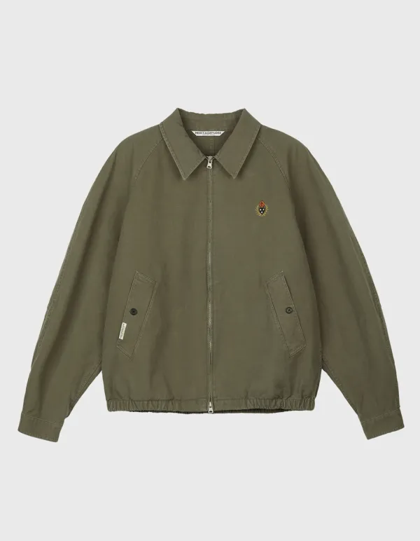 CREST WASHED CANVAS BLOUSON JACKET / Khaki