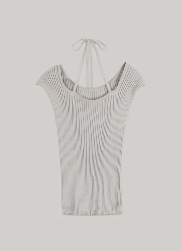 comos 1471 boat-neck ribbed kint (gray)