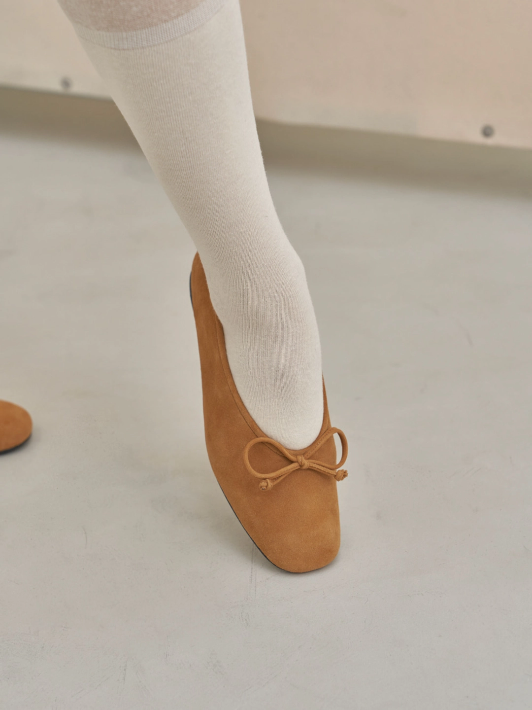 러브듀이 MACARON ribbon flat / 카멜스웨이드 상품 이미지 2