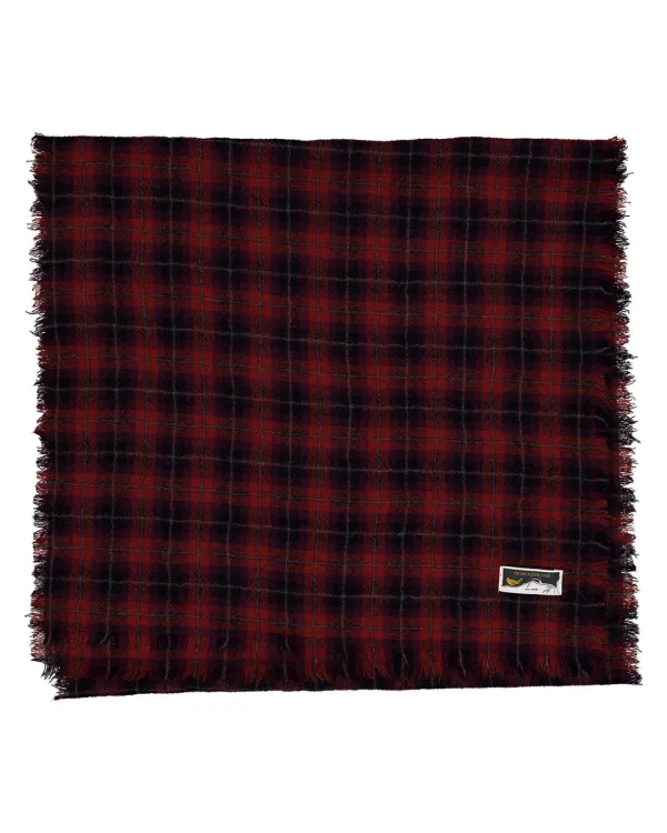 leca wool check scarf (red)
