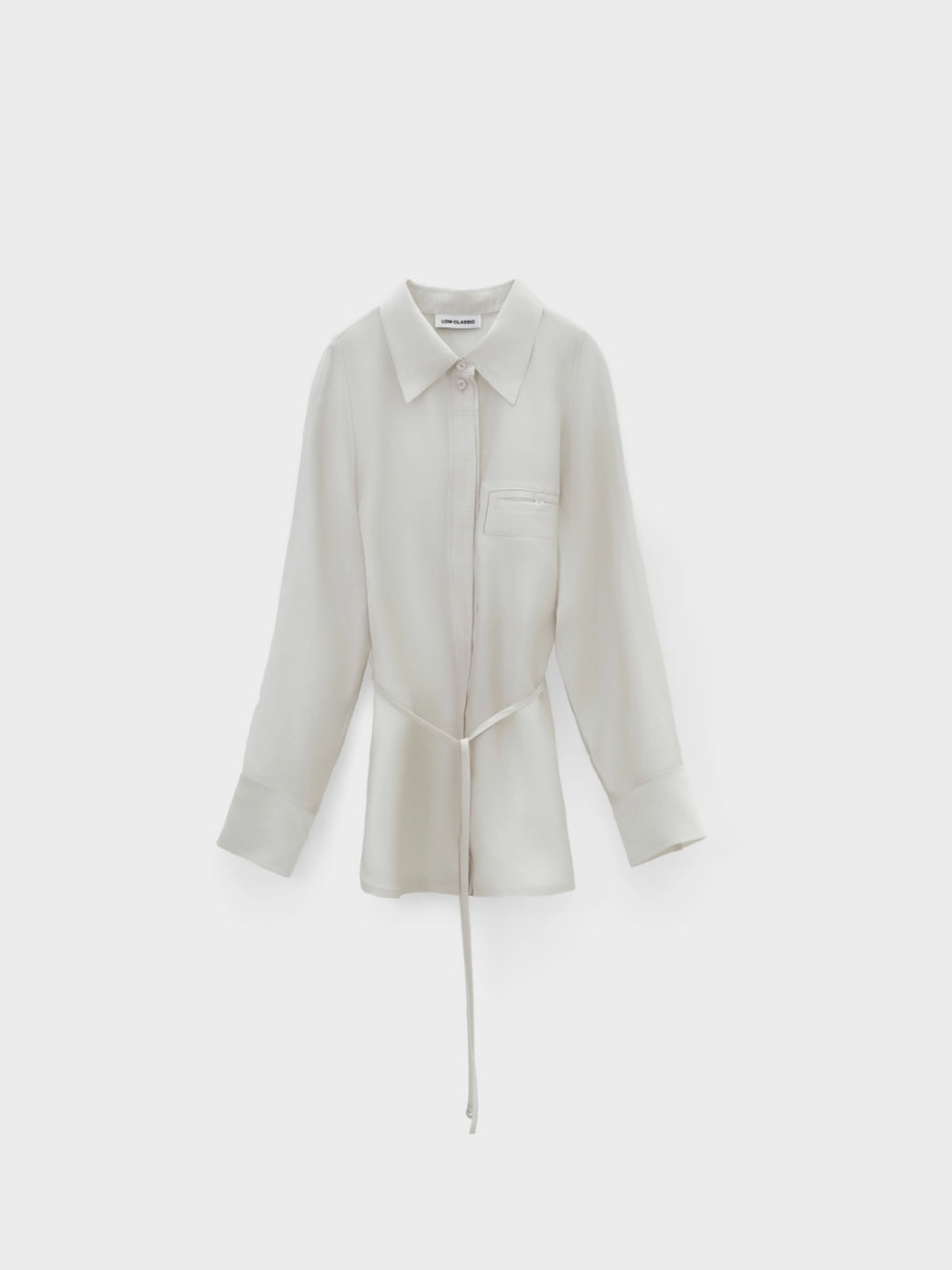 로우클래식 See-Through Back Strap Shirt_Light Grey 상품 이미지 1
