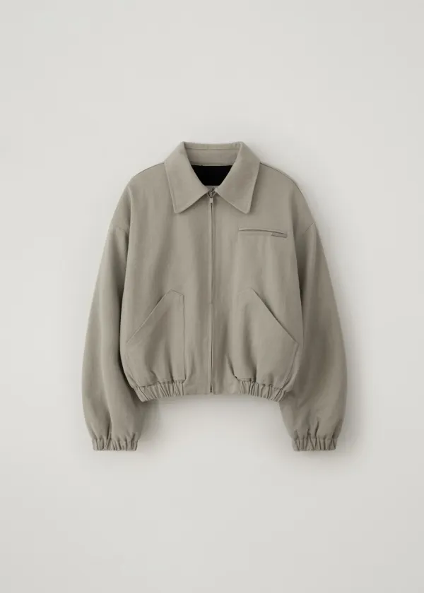 [3oz quilted] Vasily fleece quilted blouson (sage khaki)