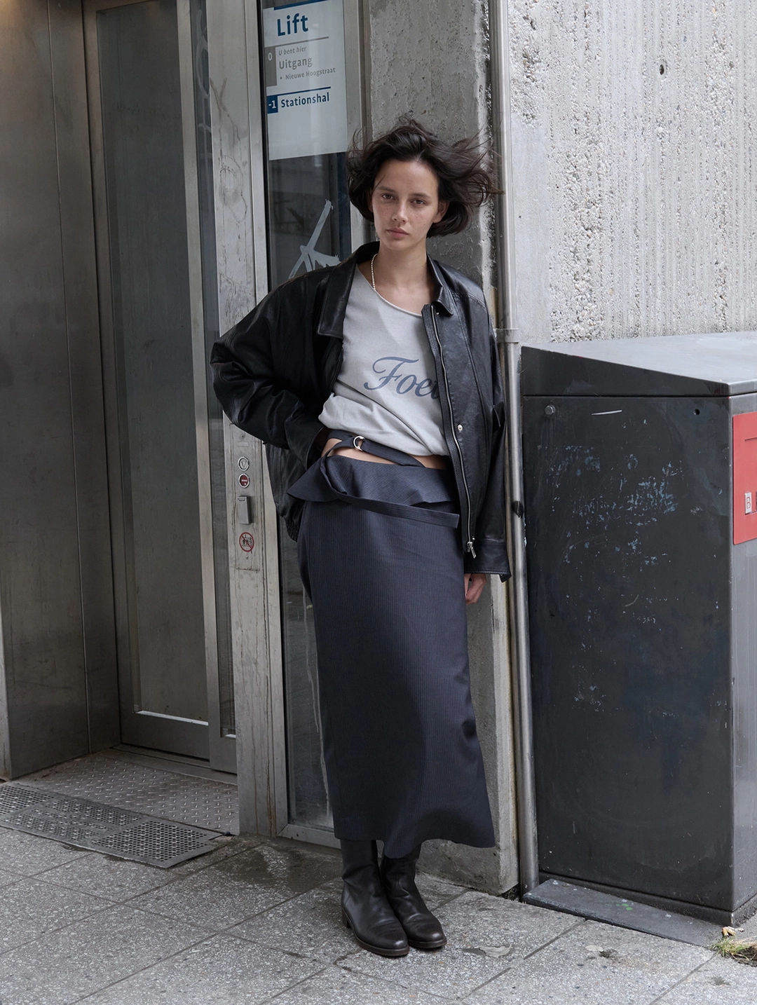 포에토 Linear rough skirt - stripe 상품 이미지 2